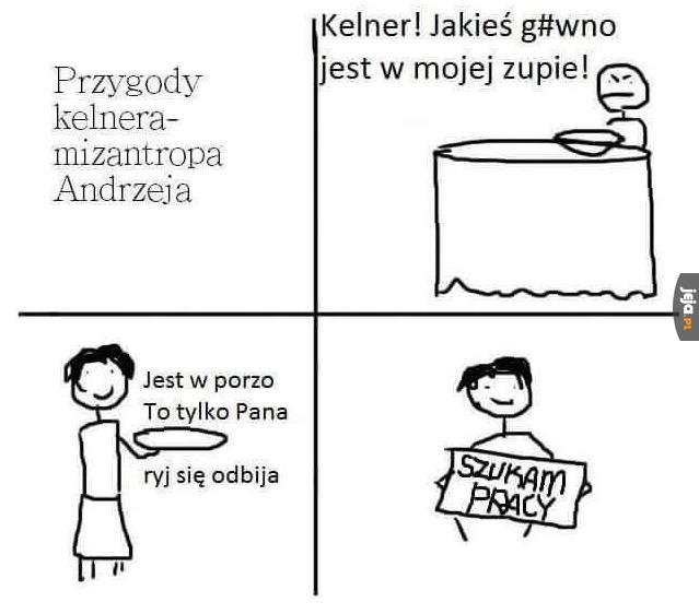 Kelner-mizantrop Andrzej