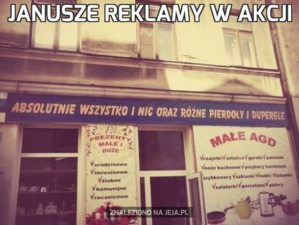 Janusze reklamy w akcji