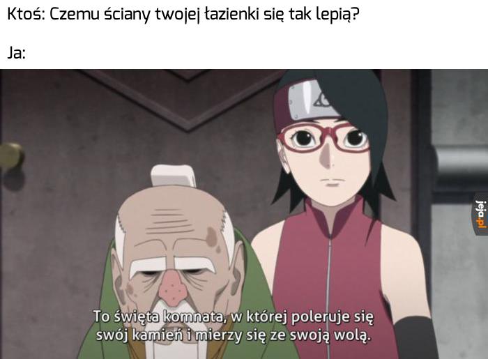 Ktoś: czemu ściany twojej łazienki się tak lepią