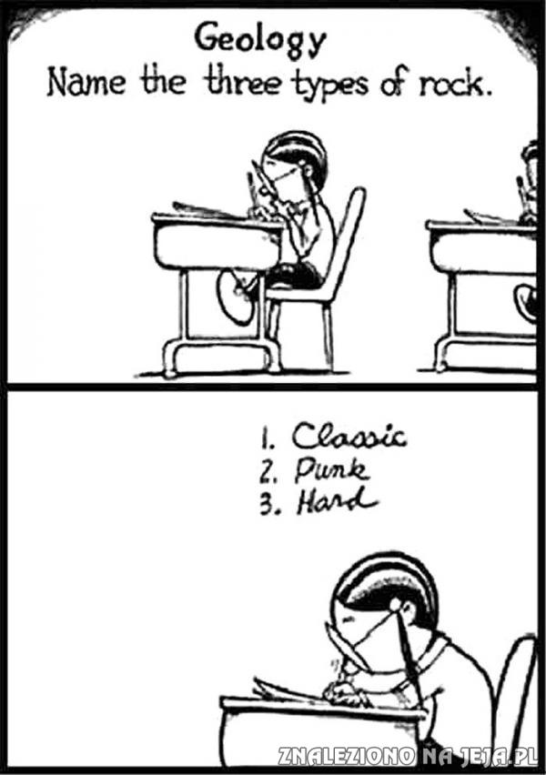 Three types of rock.