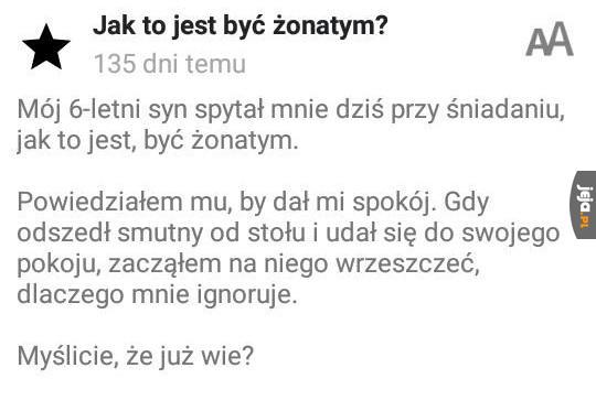 Jak to jest być żonatym?