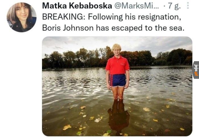 Boris Johnson już w oceanie