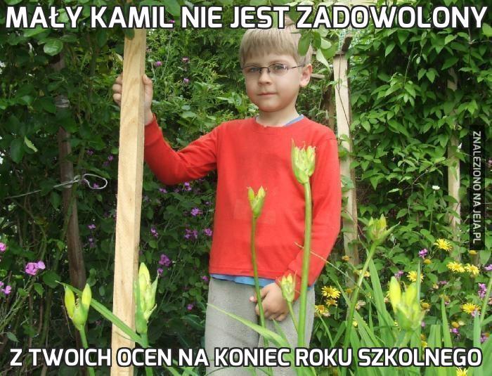 Mały Kamil nie jest zadowolony