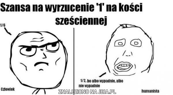Szansa na wyrzucenie "1" na kości