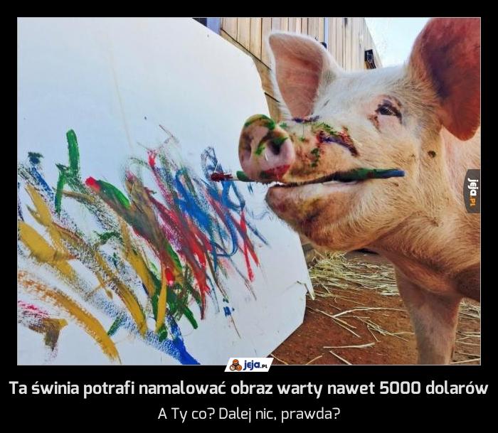 Ta świnia potrafi namalować obraz warty nawet 5000 dolarów