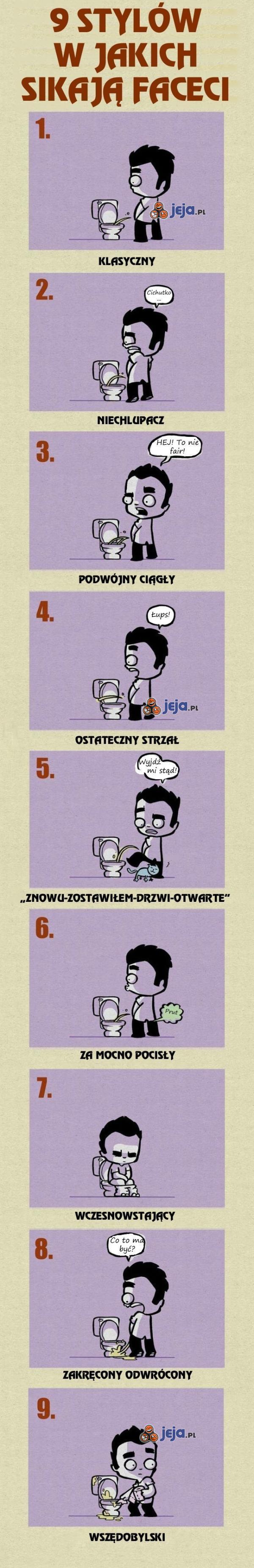 9 stylów w jakich sikają faceci