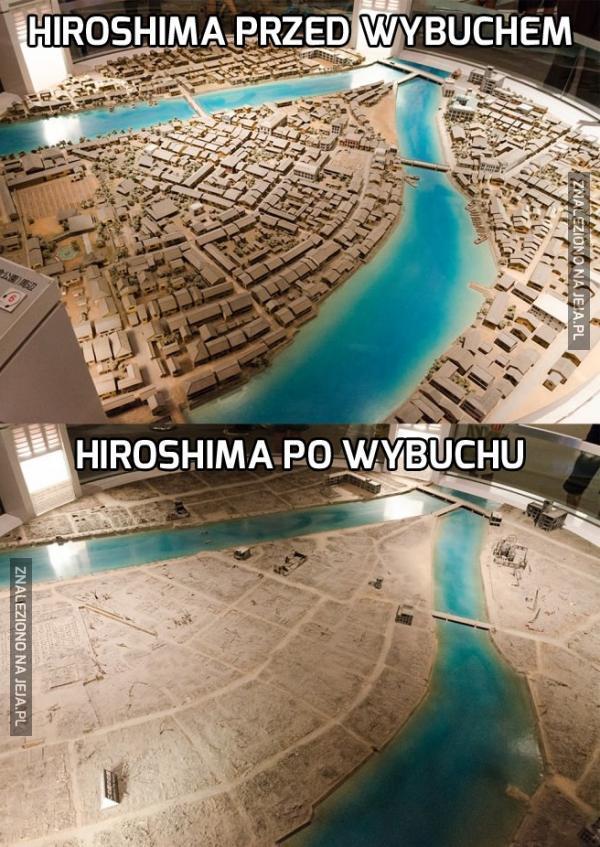 Hiroshima przed i po wybuchu