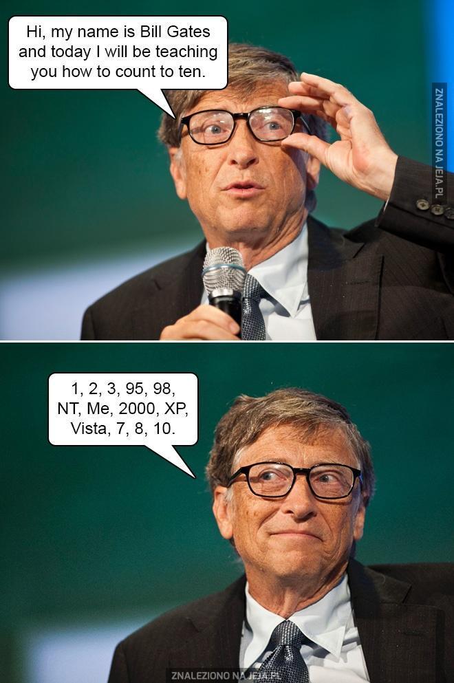 Bill Gates uczy liczyć do 10