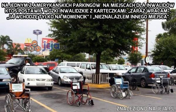 Fajna akcja na parkingu dla inwalidów