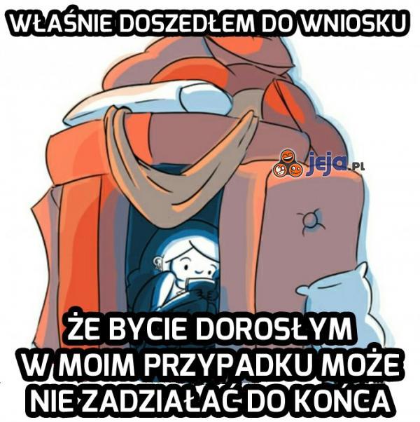 Po prostu zaczekam w fortecy z poduszek