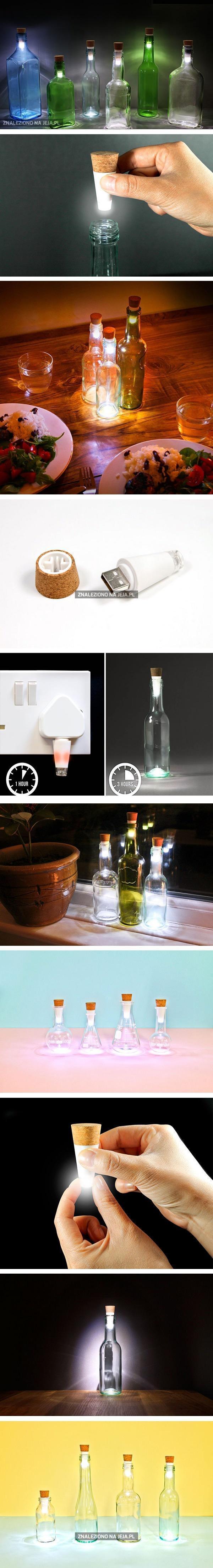 Butelki z lampkami LED