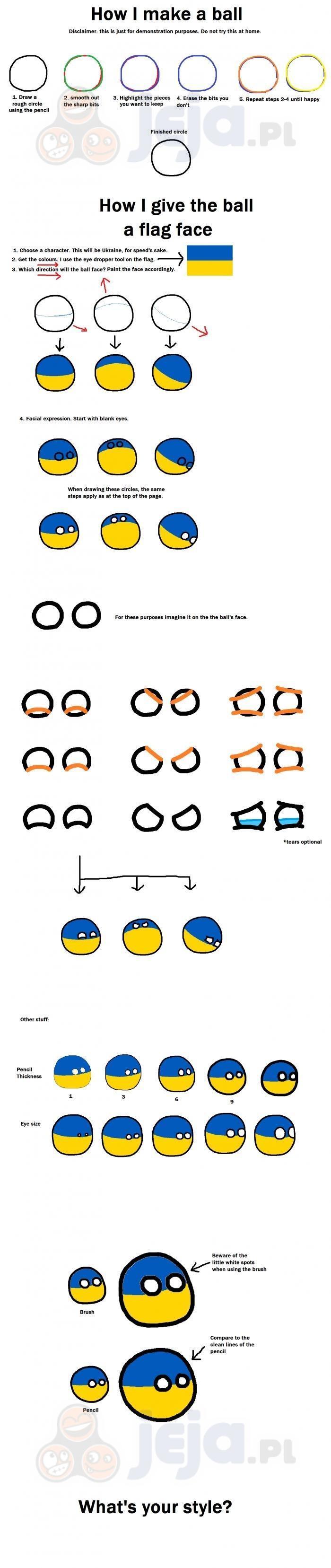 Jeden z wielu sposób na rysowanie Countryball'a