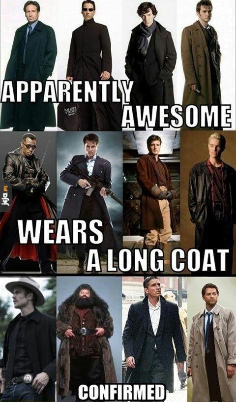 Fajni ludzie noszą długie płaszcze