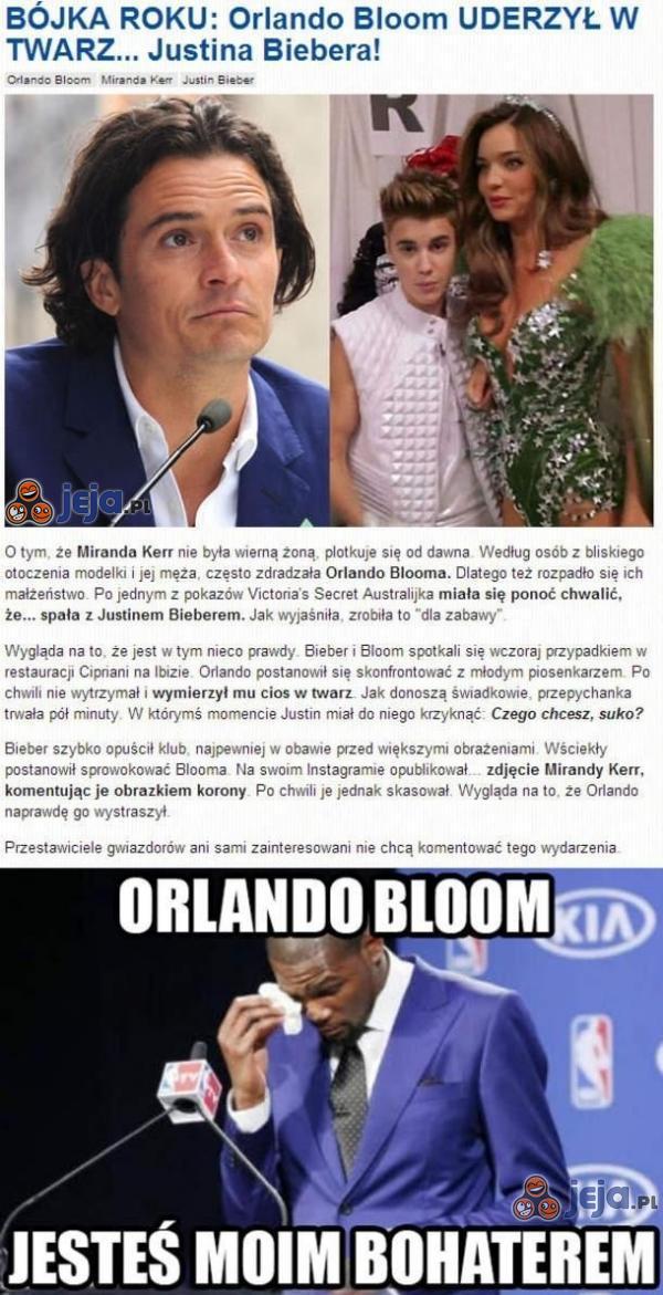 Orlando Bloom uderzył w twarz Justina Biebera
