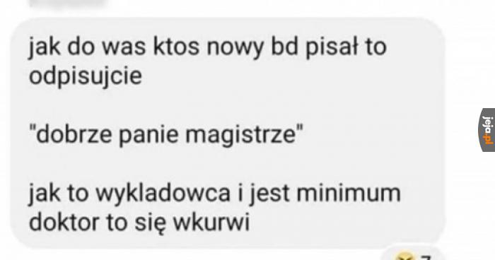 Wykładowca vs student