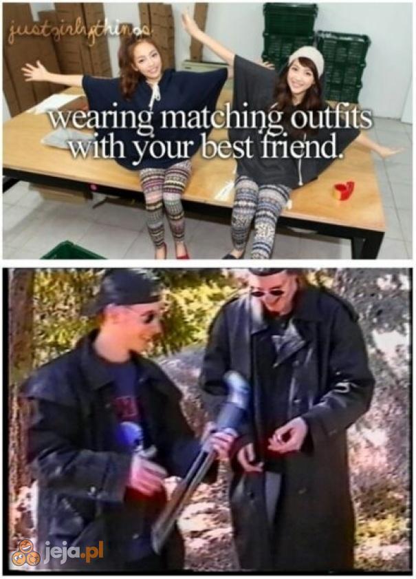 Noszenie takich samych ubrań z Twoim przyjacielem