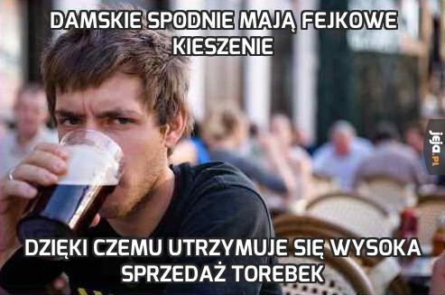 Damskie spodnie mają fejkowe kieszenie