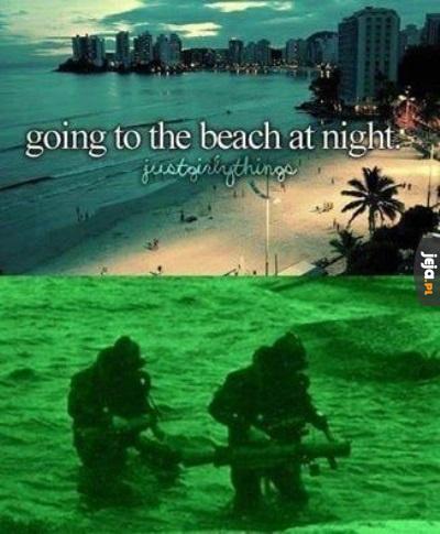 Pójść na plażę nocą