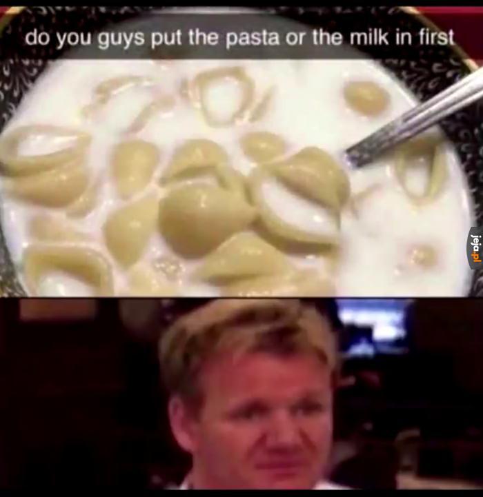 Najpierw makaron czy mleko?