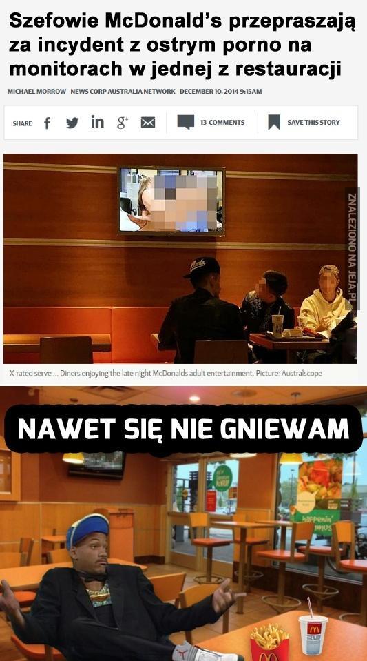 McDonald's przeprasza, nie wiem za co