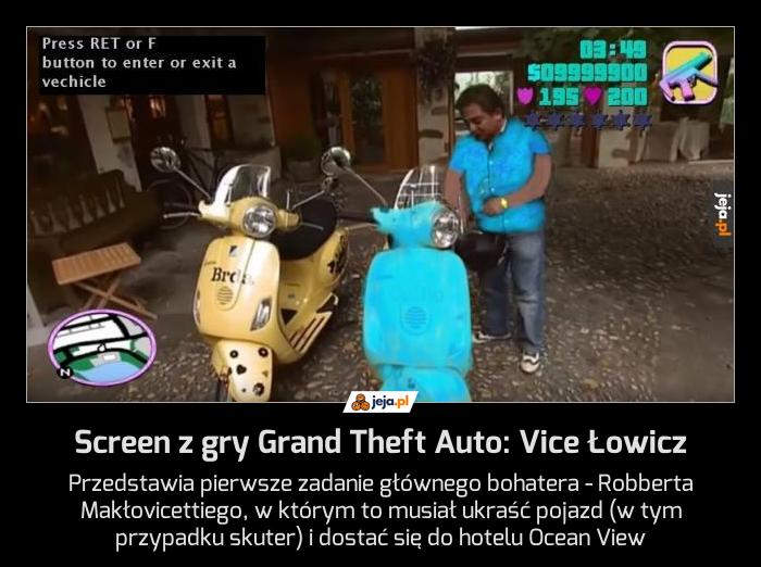 Screen z gry Grand Theft Auto: Vice Łowicz