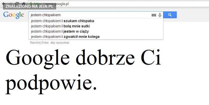 Podpowiedzi Google...