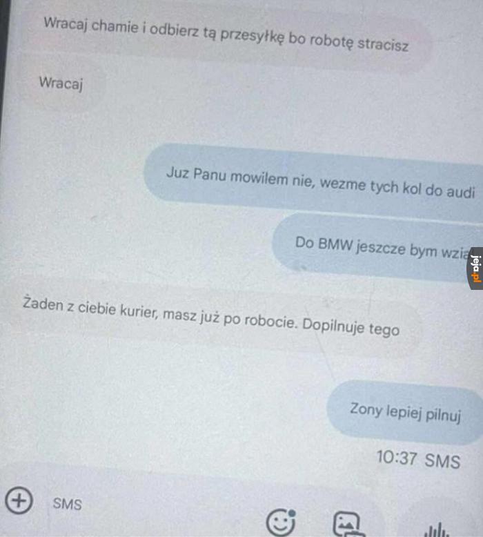 Kurier z tupetem