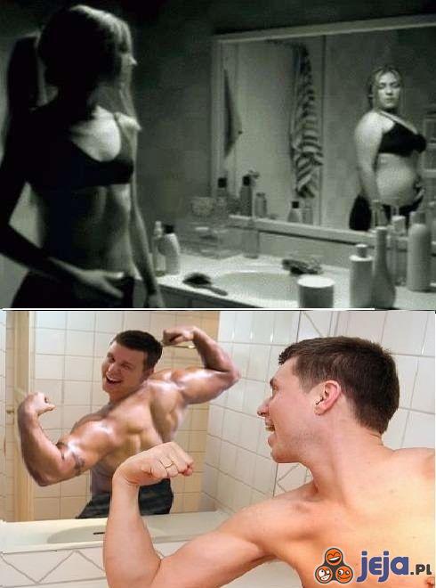 Kobiety i faceci przed lustrem