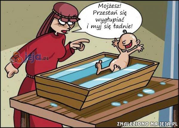 Mały Mojżesz w kąpieli