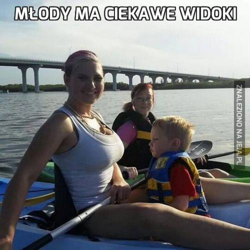 Młody ma ciekawe widoki