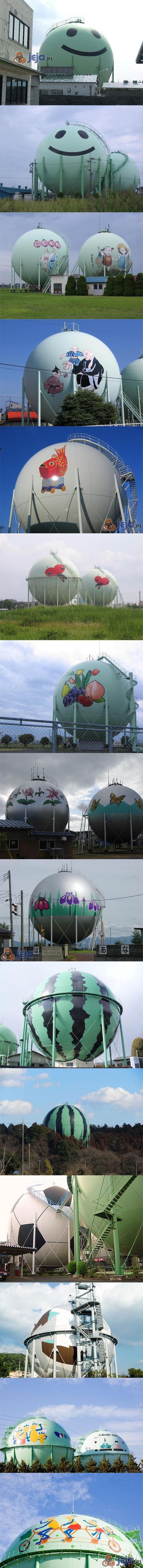 W Japonii dekorują zbiorniki na gaz
