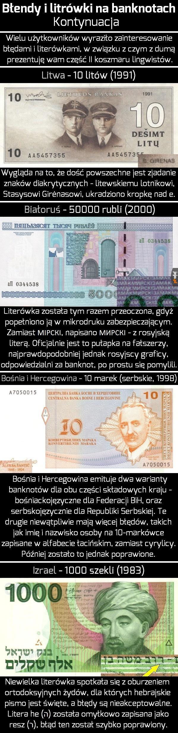 Błędy i literówki na banknotach - cz. II