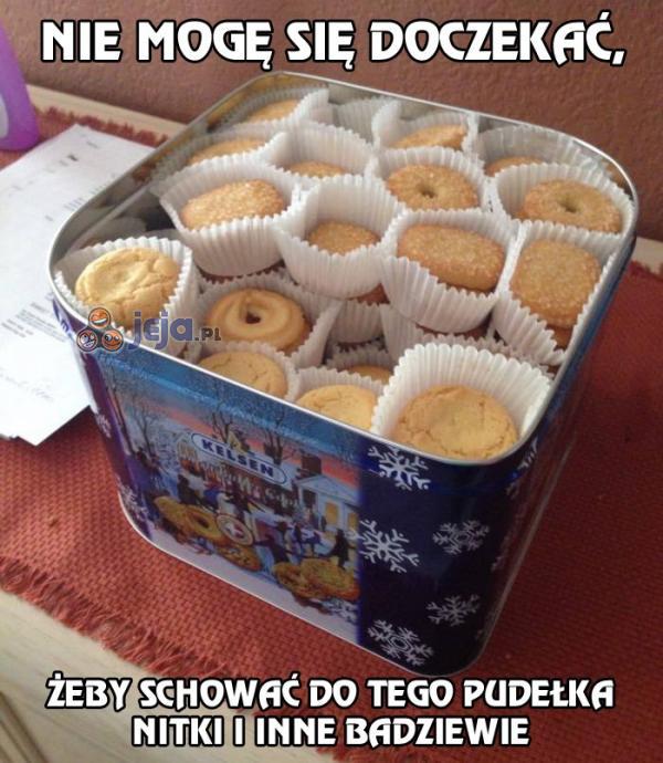 Co babcia myśli o pudełku z ciasteczkami?