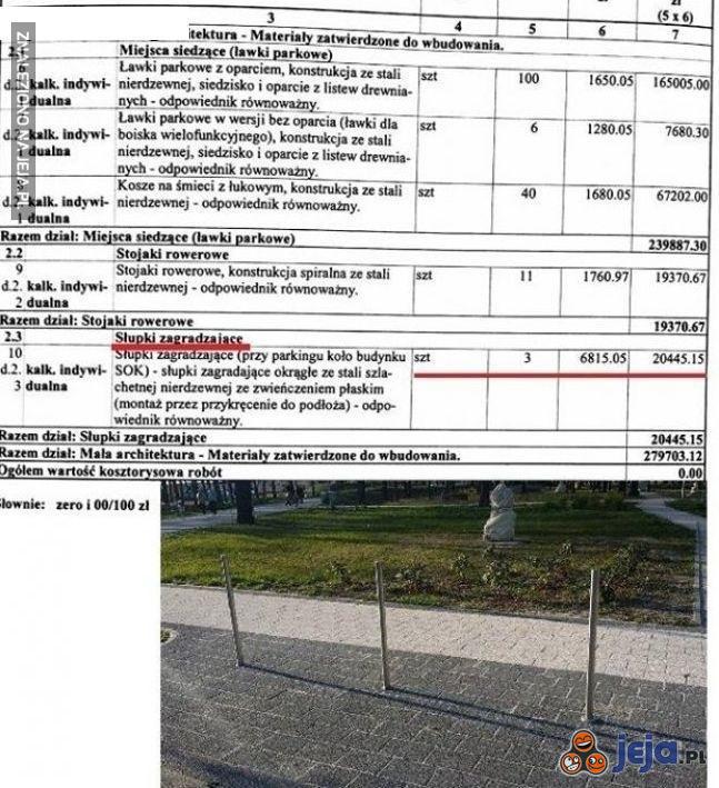 Drogocenne słupki zagradzające