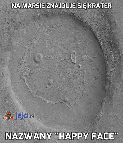 Na Marsie znajduje się krater