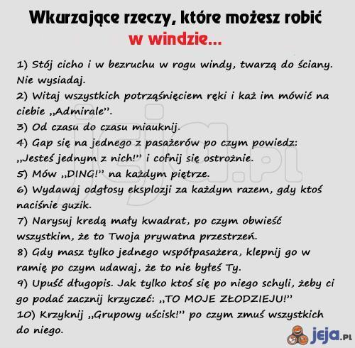 Jazdy podczas jazdy windą