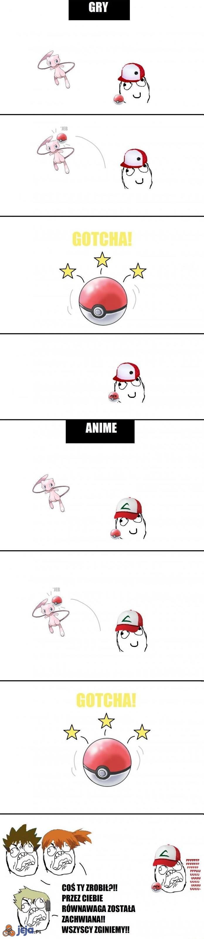 Łapanie legendarnych Pokemonów: Gry vs Anime