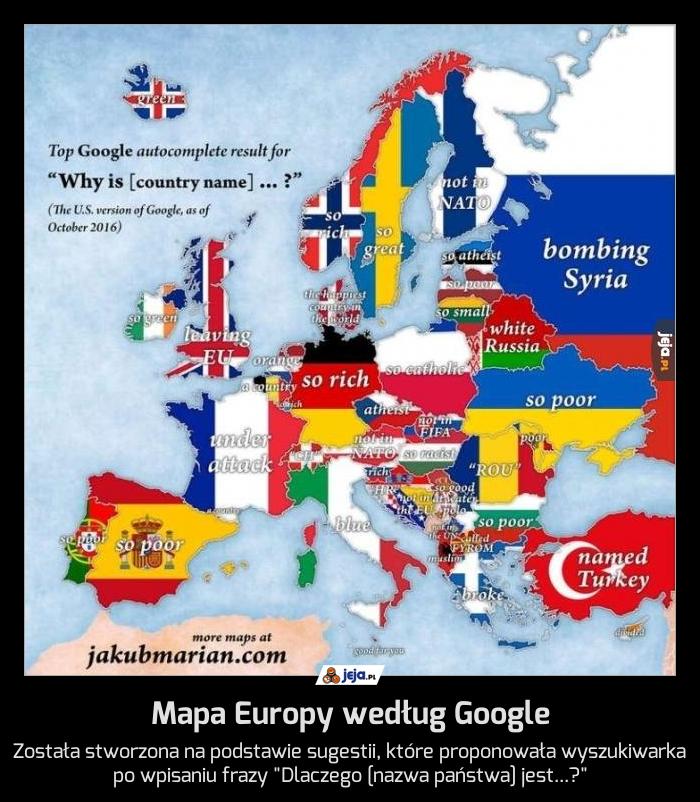 Mapa Europy według Google