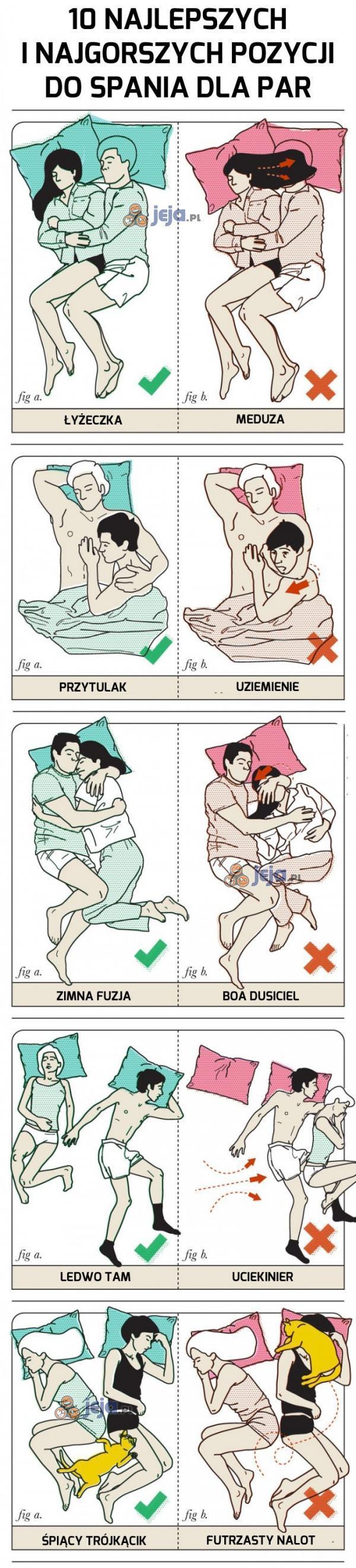 10 najlepszych i najgorszych pozycji do spania dla par