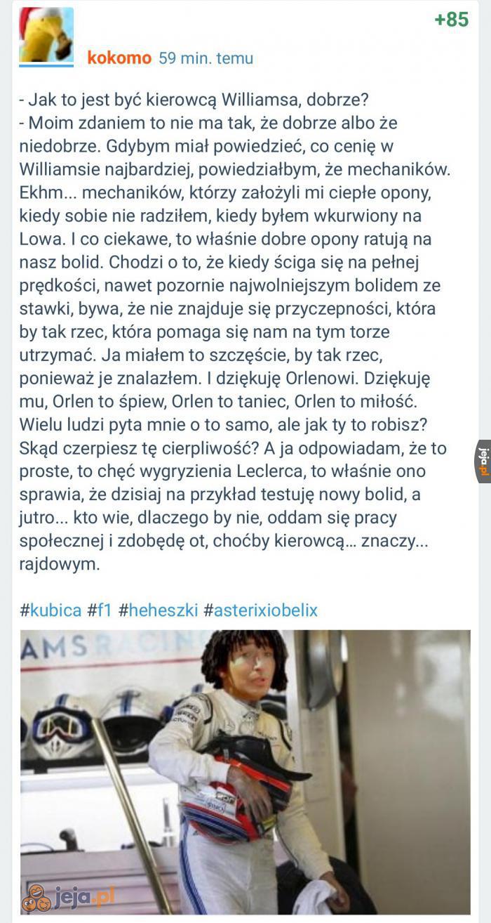 Jak to jest być kierowcą Williamsa?