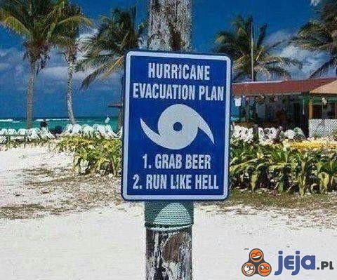 Plan ewakuacji na wypadek huraganu