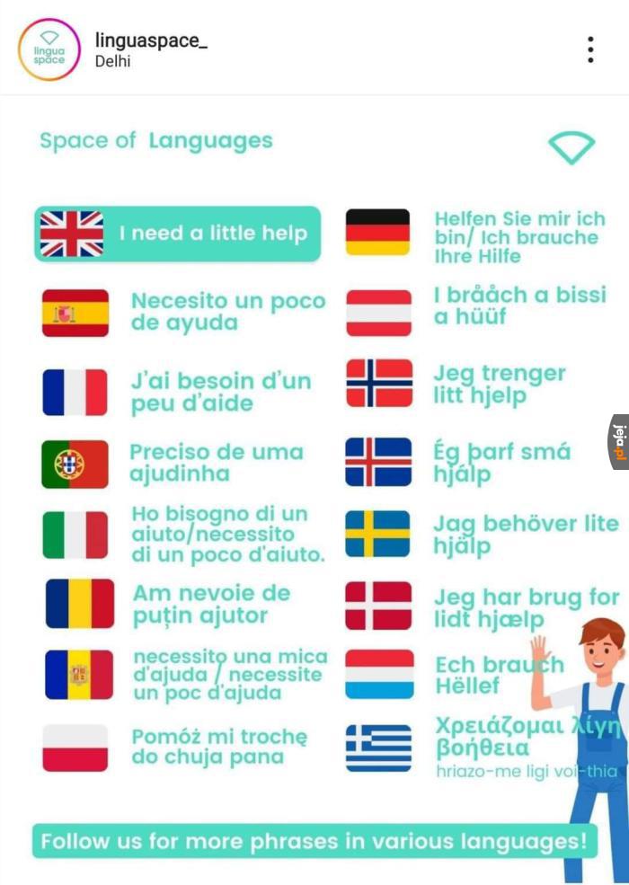 Przydatne zwroty w różnych językach