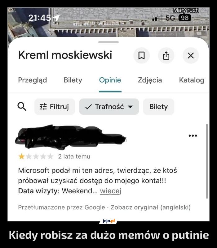 Kiedy robisz za dużo memów o putinie