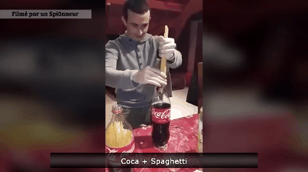 Cola plus spaghetti