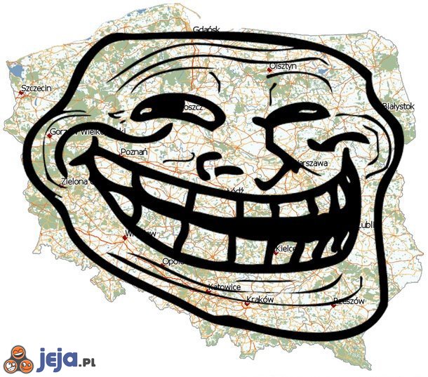 Mapa Polski - trollface