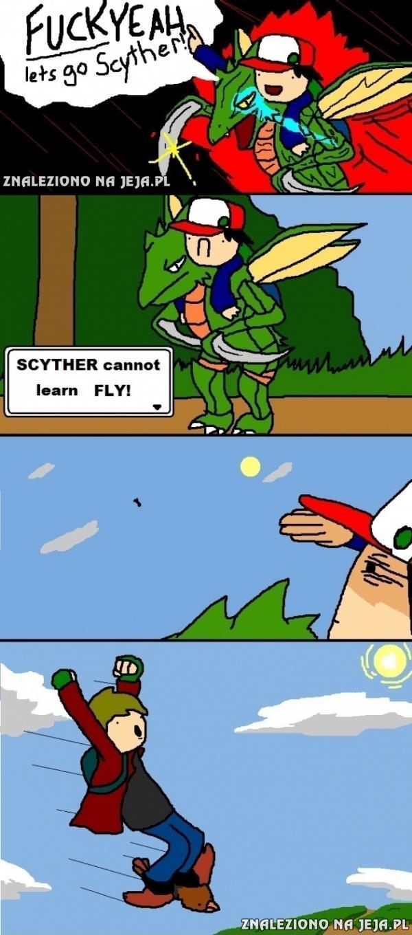 Scyther nie umie latać...