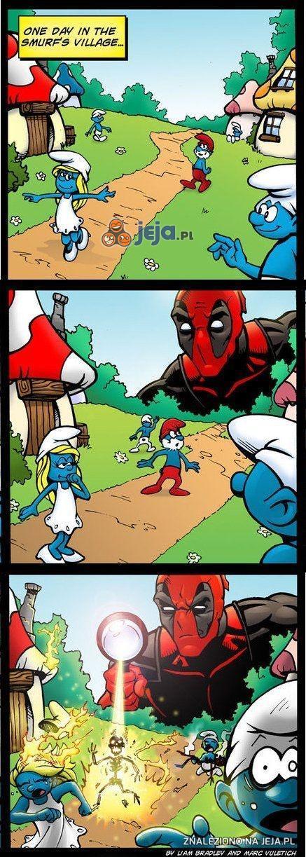 Deadpool nie lubi małych niebieskich ludków