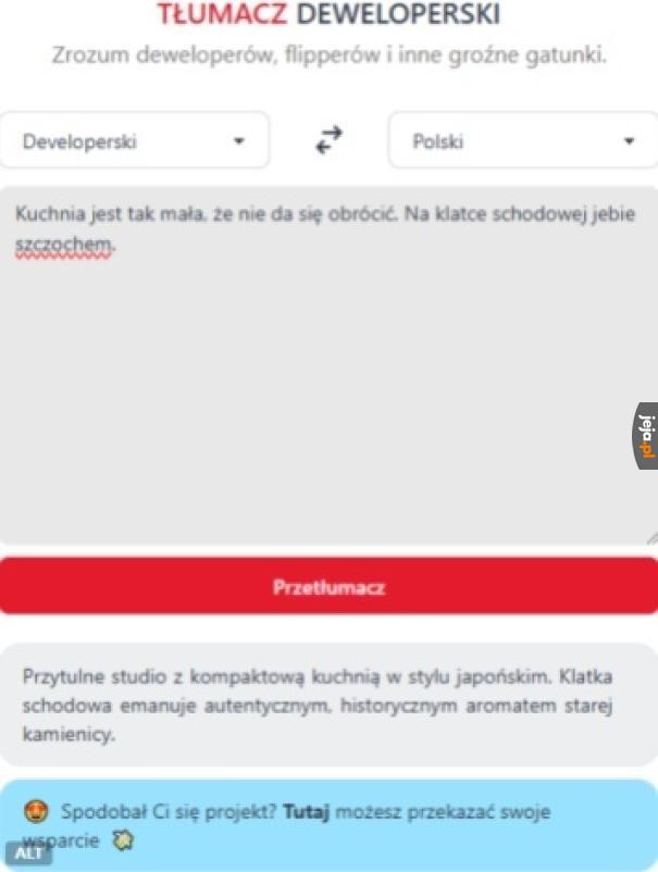 Tłumacz deweloperskiego