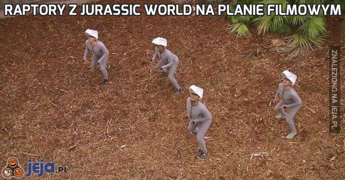 Raptory z Jurassic World na planie filmowym