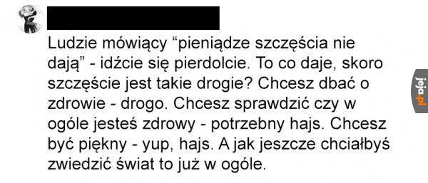 Pieniądze szczęście dają